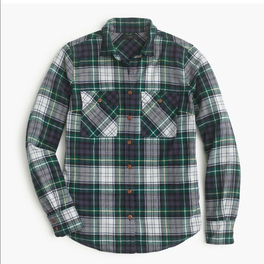 J. Crew Boyfriend Shirt in Ridge Plaid 000